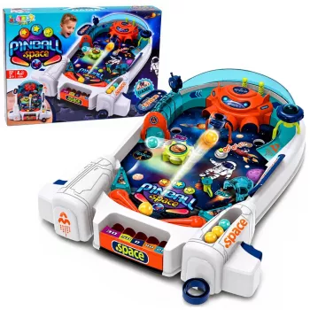 LEAN TOYS Gra Zręcznościowa Kosmiczny Pinball Space Flipper Rakietowe Przeszkody 8 Kul