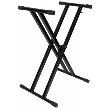 V-TONE DELUXE K1 Podwójnie wzmocniony stojak X na klawiaturę, czarny, nośność 45 kg