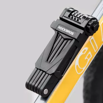 ROCKBROS LFCXR0085 składany zamek rowerowy szyfrowy, czarny