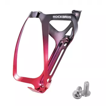 Rockbros RKL02 Aluminiowy Koszyk na Bidon Rowerowy - Czarny/Czerwony