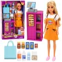 LEAN TOYS Anlily Lalka Kasjerka Sprzedawczyni Kasa Sklepowa Zestaw z Artykułami Spożywczymi
