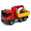 LEAN TOYS Ciężarówka z dźwigiem Pojemniki do sortowania śmieci Światło Dźwięk Czerwony