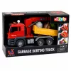 LEAN TOYS Ciężarówka z dźwigiem Pojemniki do sortowania śmieci Światło Dźwięk Czerwony