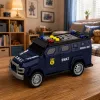 LEAN TOYS SWAT Special Unit Samochód Policyjny 1:32 z Światłami, Dźwiękami i Akcją Pull-Back - Granatowy