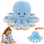 LEAN TOYS Pluszowa Ośmiornica Przytulanka z Elastycznymi Mackami Niebieska 50 cm