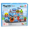 LEAN TOYS Magnetyczne Klocki Konstrukcyjne Baza Policyjna Pojazdy Policjant 44 szt.