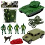 LEAN TOYS Zestaw militarny Żołnierze Czołg Pojazd Broń 13 szt.