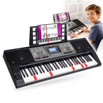 MK 816 61-klawiszowa elektroniczna klawiatura edukacyjna MIDI z 128 brzmieniami, 128 rytmami, nagrywaniem, wyświetlaczem LED, USB MIDI, wyjściem słuchawkowym, wejściem mikrofonowym, zasilaczem w zestawie