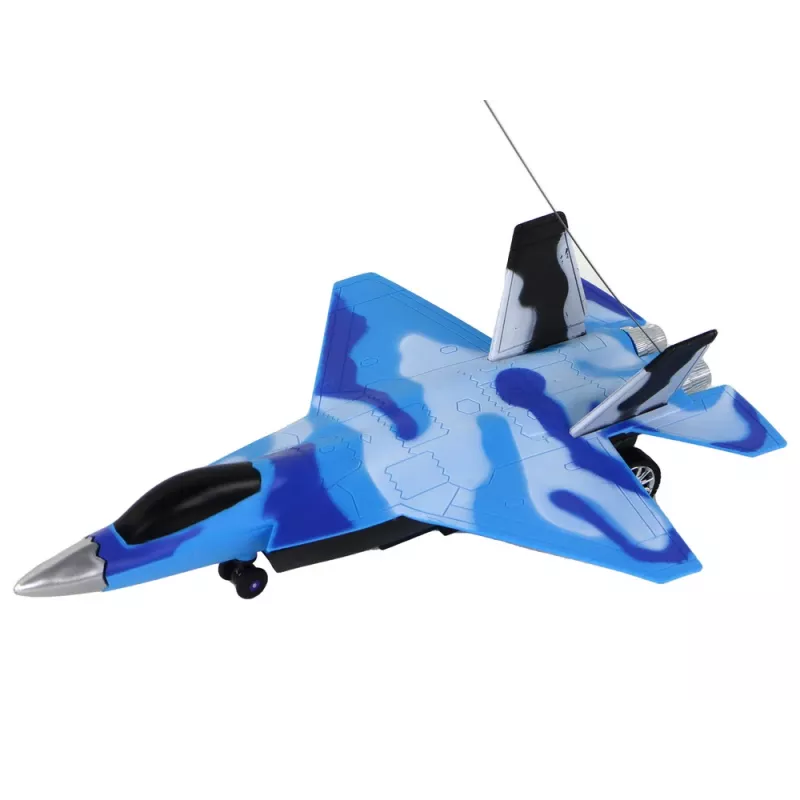 LEAN TOYS 16645 Samochód zdalnie sterowany F-16 Fighting Falcon z efektami dźwiękowymi i świetlnymi, 2.4 GHz, szary