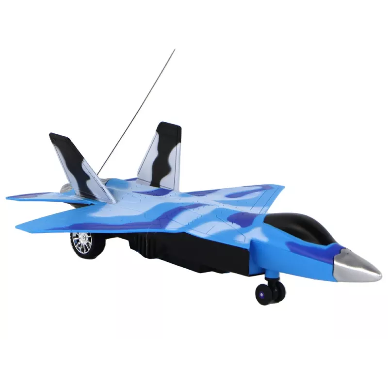 LEAN TOYS 16645 Samochód zdalnie sterowany F-16 Fighting Falcon z efektami dźwiękowymi i świetlnymi, 2.4 GHz, szary