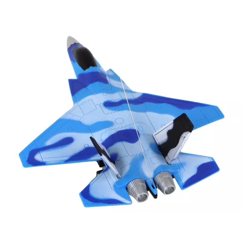 LEAN TOYS 16645 Samochód zdalnie sterowany F-16 Fighting Falcon z efektami dźwiękowymi i świetlnymi, 2.4 GHz, szary