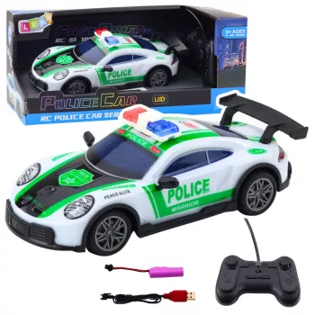 LEAN TOYS RC Drift Policyjny Samochód Sportowy z Oświetleniem LED 1:22