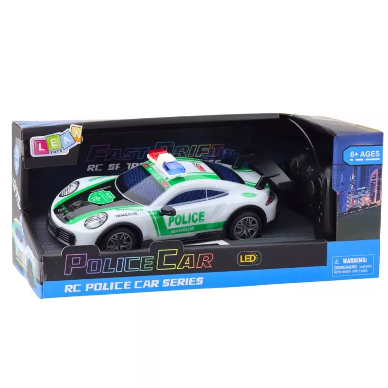 LEAN TOYS RC Drift Policyjny Samochód Sportowy z Oświetleniem LED 1:22