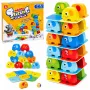 LEAN TOYS Elephant Tower Gra zręcznościowa Balansujące Słonie Kolorowe Karty 46 szt.