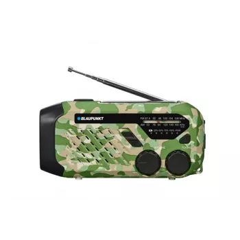 Blaupunkt ER10GC Przenośny analogowy radioodbiornik FM/AM z teleskopową anteną, wbudowanym głośnikiem, uchwytem do przenoszenia, zielony
