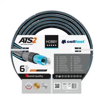 CELLFAST HOBBY ATS2 Wąż ogrodowy anty-skrętny 25 m 1/2 cala czarny