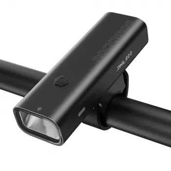 Rockbros 24710012001 Lampa przednia rowerowa 800 lm z kablem USB-C do USB-A, czarna