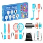 HURTEL Family Accessories Pack 15 w 1 dla konsoli Nintendo Switch 2 - zestaw pomarańczowo-niebieski