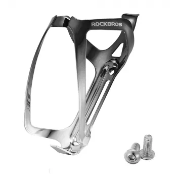 ROCKBROS RKL02 Bidon rowerowy ze stopu aluminium - czarny/srebrny