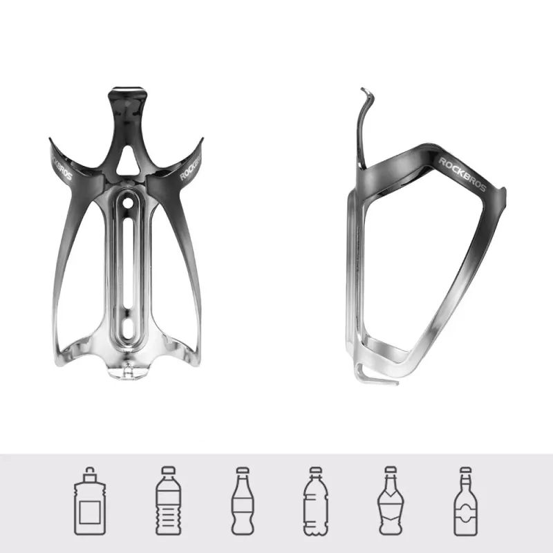 ROCKBROS RKL02 Bidon rowerowy ze stopu aluminium - czarny/srebrny