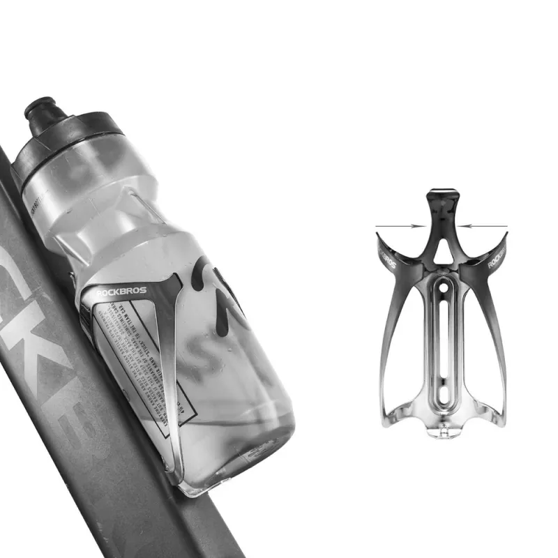 ROCKBROS RKL02 Bidon rowerowy ze stopu aluminium - czarny/srebrny