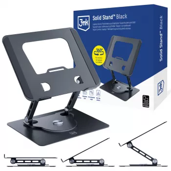 3MK Solid Stand - Czarny uniwersalny stojak na smartfony i tablety