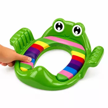 LEAN TOYS Nakładka na sedes dla dzieci, miękka siedzisko z uchwytami, zielona