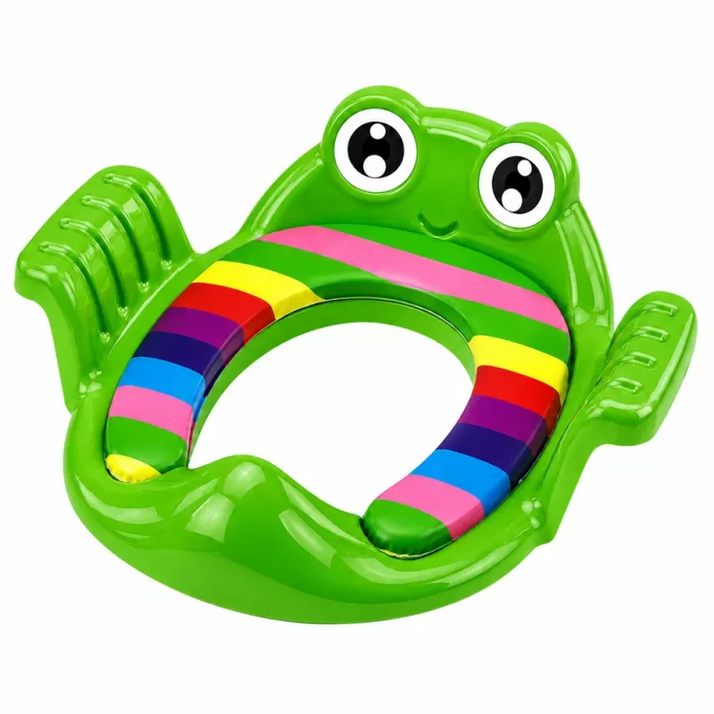 LEAN TOYS Nakładka na sedes dla dzieci, miękka siedzisko z uchwytami, zielona