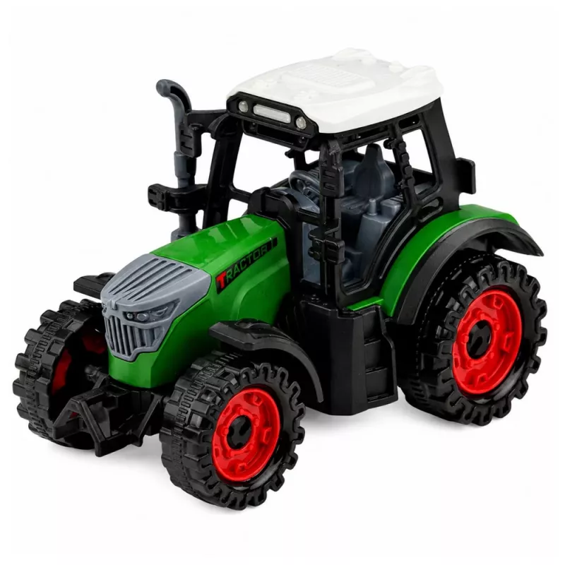 LEAN TOYS Rolnictwo Ciągnik rolniczy z przyczepą do kłód, napęd cierny, bela, 35 cm