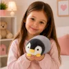 LEAN TOYS Pluszowy Pingwin Miękka Pluszowa Zabawka Biały i Szary 16 cm