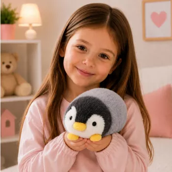 LEAN TOYS Pluszowy Pingwin Miękka Pluszowa Zabawka Biały i Szary 16 cm