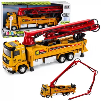 LEAN TOYS Betoniarka z pompą RC z światłami, dźwiękami, spryskiwaczem wody, skala 1:40