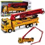LEAN TOYS Betoniarka z pompą RC z światłami, dźwiękami, spryskiwaczem wody, skala 1:40