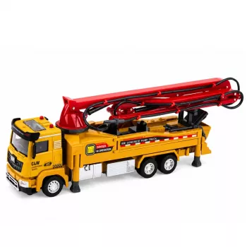 LEAN TOYS Betoniarka z pompą RC z światłami, dźwiękami, spryskiwaczem wody, skala 1:40