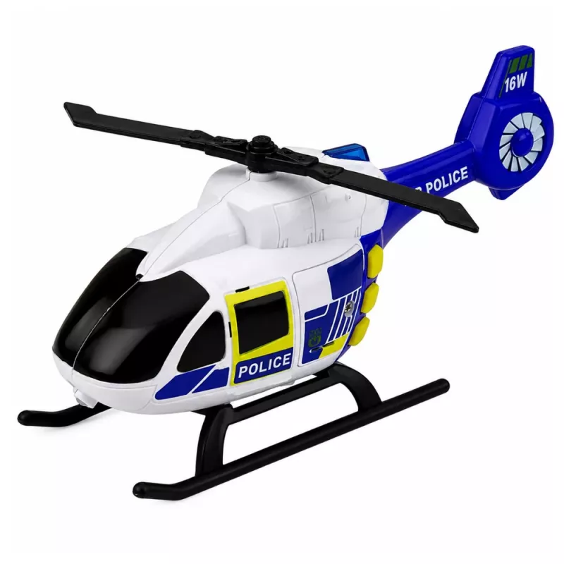 LEAN TOYS Zestaw policyjny Helikopter Motocykl Samochód policyjny Światła Dźwięki 1:32
