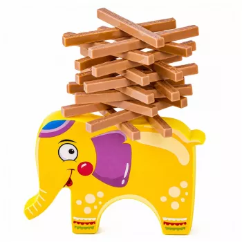 LEAN TOYS Gra zręcznościowa Balansujący Słoń Zbuduj Wieżę z Klocków Słoń 61 elementów