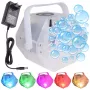 LIGHT4ME BUBBLE LED Mała Wydajna Wytwornica Baniek z Oświetleniem RGB, Czarna, 25W, Zbiornik 0.6L