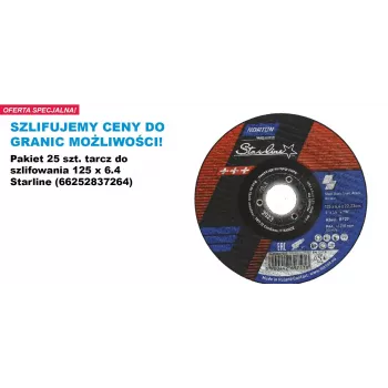Norton Shield Starline Tarcza do szlifowania 125 x 6,4 mm A24Q-BF27 do metalu (opakowanie 25 szt.)