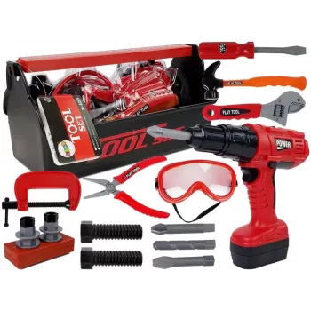 LEAN TOYS DIY Warsztat Zestaw Narzędzi Wiertarka Młotek 35 Elementów Zabawka Edukacyjna