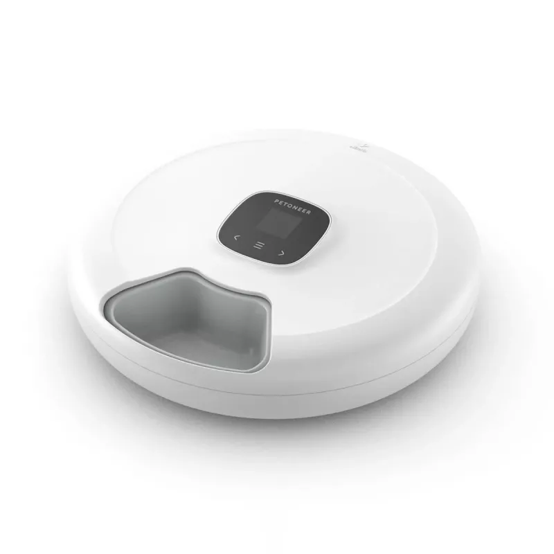 Petoneer NutriSpin Inteligentny dozownik karmy Wi-Fi dla kotów i psów, 2,9 l, sterowanie aplikacją, nagrywanie głosu, miska ze stali nierdzewnej