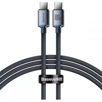 Baseus Crystal Shine Kabel USB-C do USB-C 100W PD 1,2 m Czarny