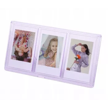 LOVEINSTANT Stojąca potrójna ramka na zdjęcia do odbitek Instax Mini i Zink 2x3 cala – fioletowa