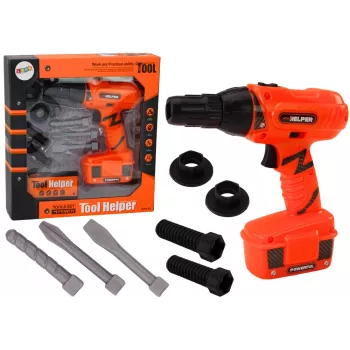 LEAN TOYS DIY Wiertarka na baterie Pomarańczowa Wiertła Śrubki