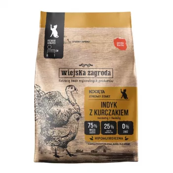 Wiejska Zagroda Sucha karma dla kotów Indyk i Kurczak Kitten 400g