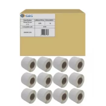 Etykiety termotransferowe G&G Zebra 800283-205 76x51mm perforowane, 1370 etykiet/rolka, 12 rolek/pudełko (16440 etykiet)