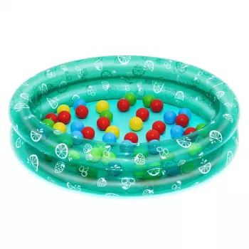 Bestway 51141 Nadmuchiwany basen ogrodowy z 50 piłkami, przezroczysty w kropki, 91 cm