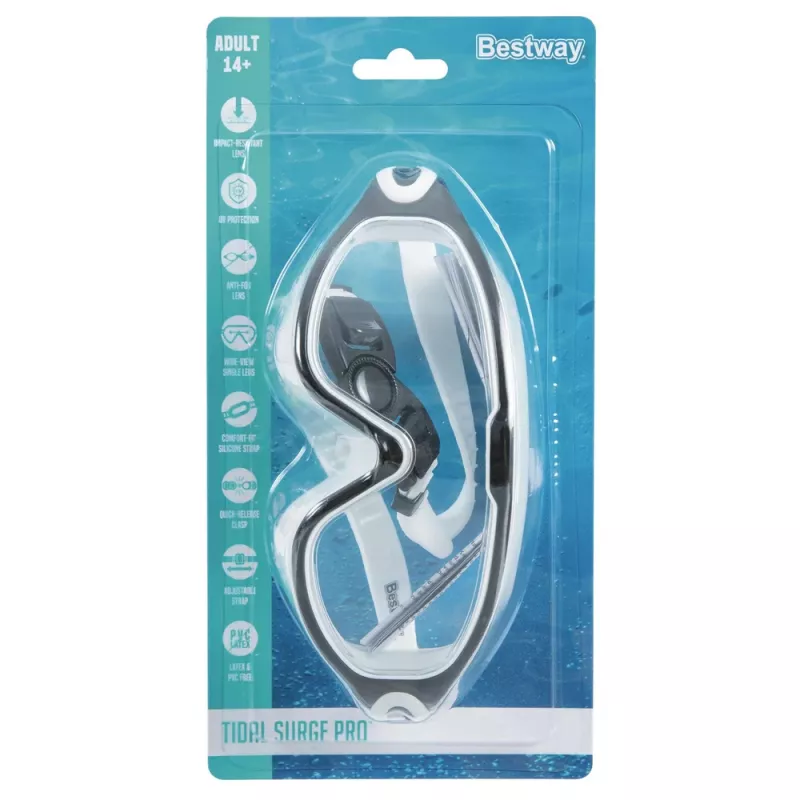 Bestway 21194 Regulowane czarno-białe okulary pływackie