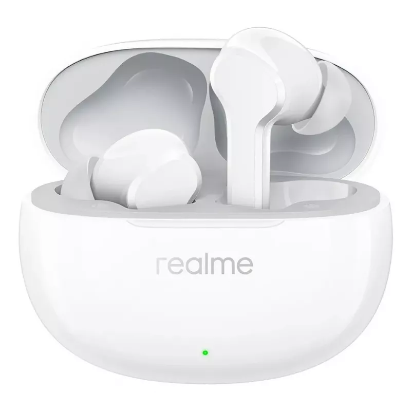 realme Buds T110 Prawdziwie bezprzewodowe słuchawki douszne z baterią 38h, AI ENC, IPX5, Bluetooth 5.4, przetwornikiem basowym 10mm, szybkim ładowaniem USB-C, trybem niskiego opóźnienia, dotykowym sterowaniem, białe
