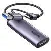 Ugreen CM629 2K 30Hz HDMI na USB karta przechwytująca wideo, kosmiczna szarość