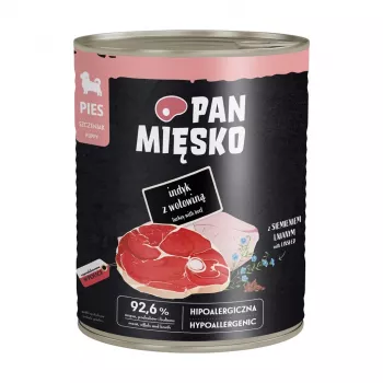PAN MIĘSKO Szczenię Indyk z Wołowiną Mokra Karma dla Psów 800g – Kompletna i Zrównoważona Karma Bez Zbóż w Puszce dla Szczeniąt Wszystkich Ras